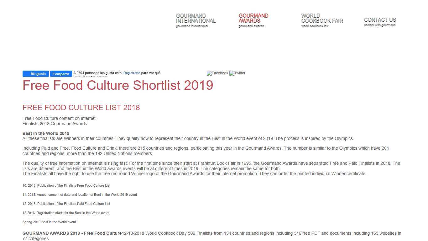 27th Gourmand Awards >>