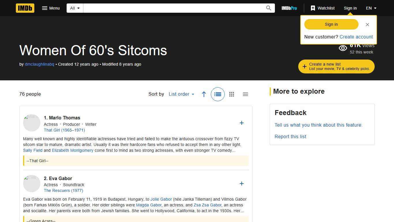 Women Of 60's Sitcoms